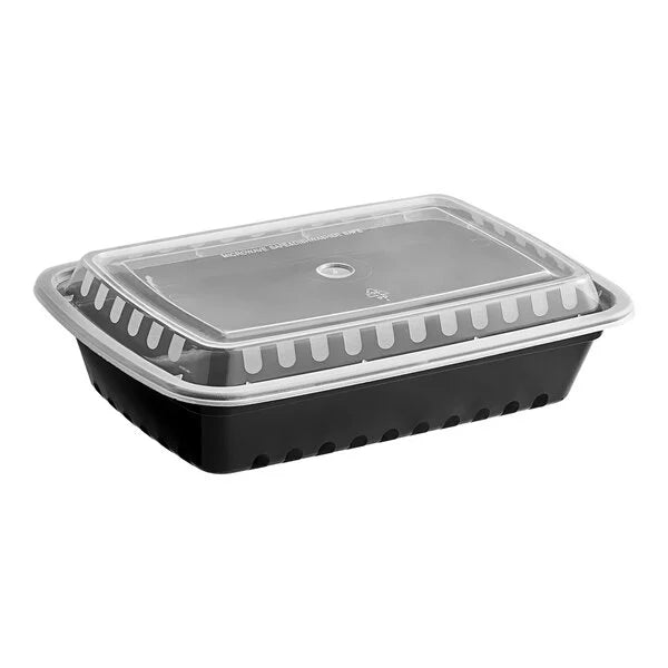 28 oz Black Rectangle Container