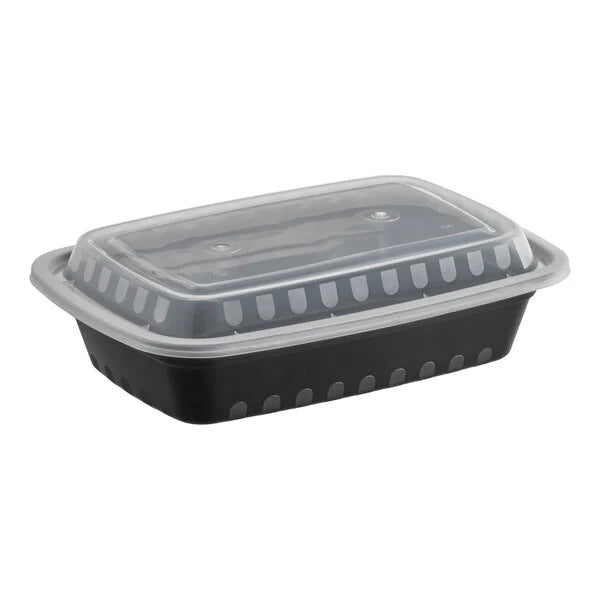 16 oz black Rectangle Container