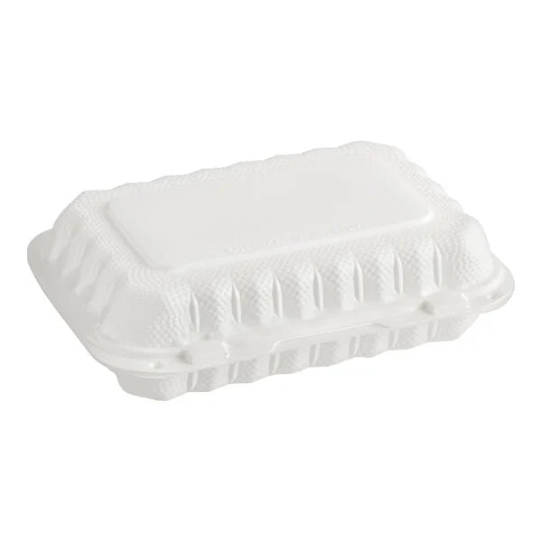 Microwavable White Plastic Hinged Lid 3 Comp CS 205