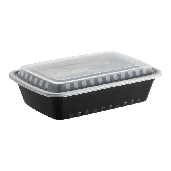 38 oz Black Rectangle Container