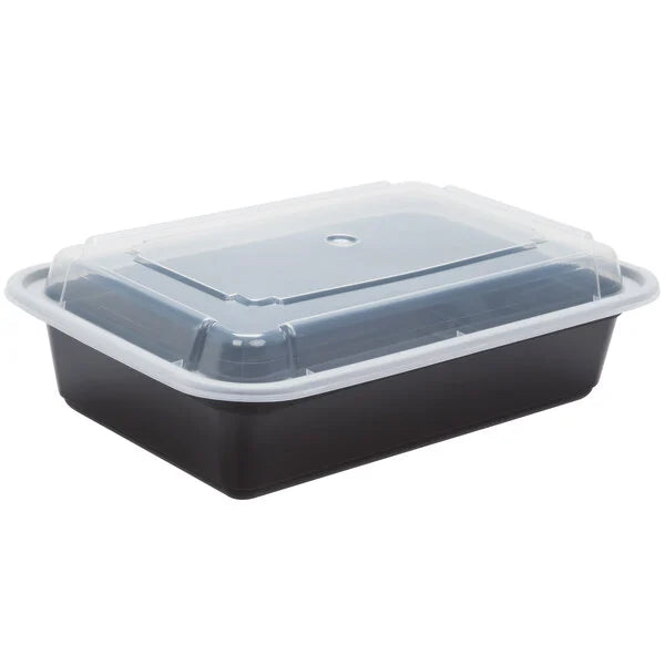 38 oz Black Rectangle Container