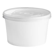 8 oz White Double Poly Coated Paper Food Cup With Vented Plastic Lid