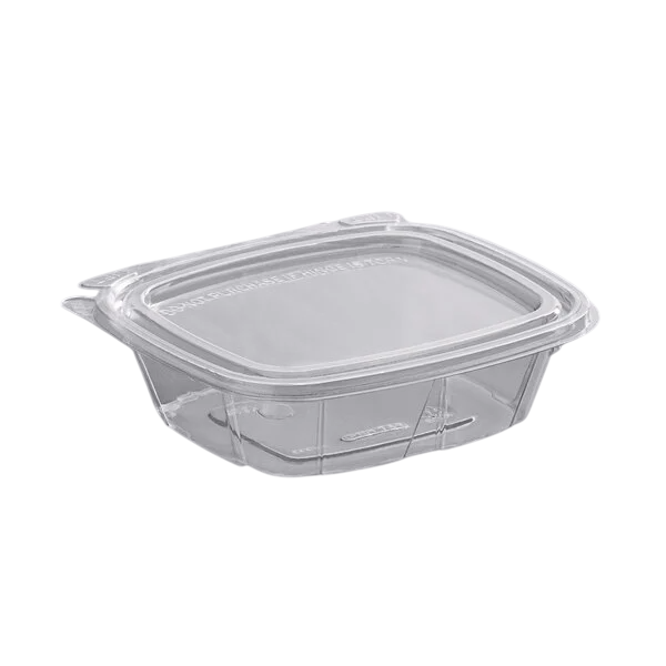 Clear 8 oz Tamper-Evident Hinged Container
