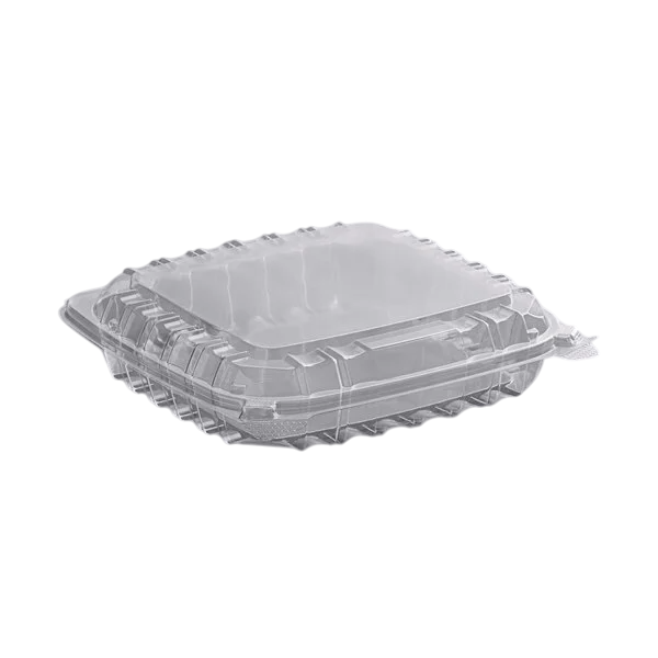 Clear Hinged Lid Container Shallow 8×8×2