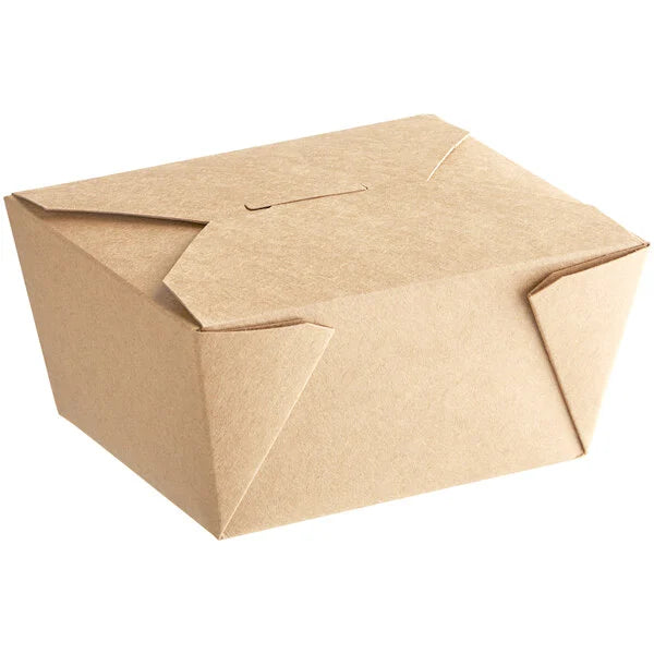 Best Choice Kraft Microwavable Folded Paper Box #3 Take-Out Container 7 3/4'' x 5 1/2'' x 2 1/2''