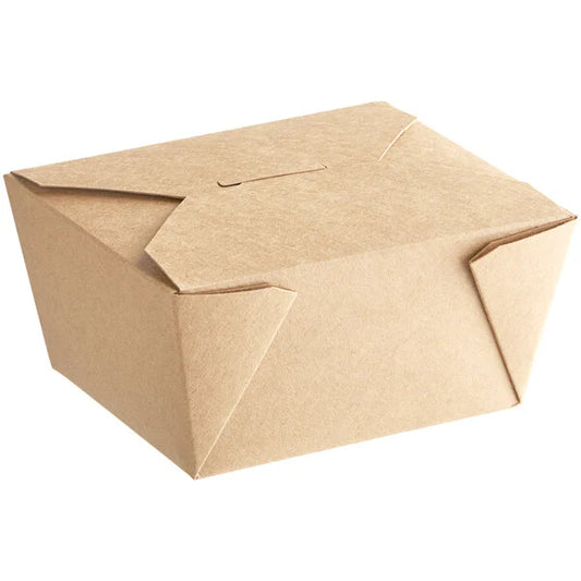 Best Choice Kraft Microwavable Folded Paper Box #3 Take-Out Container 7 3/4'' x 5 1/2'' x 2 1/2''