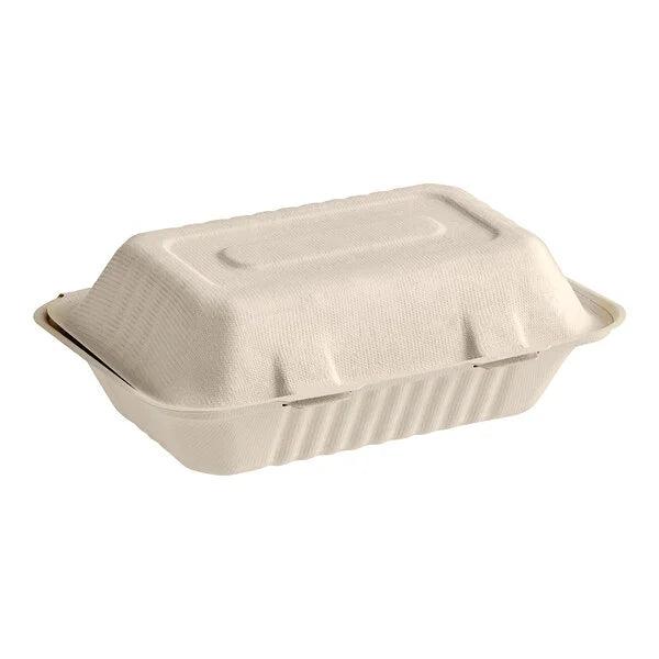 Bagasse Hinged Container 9X6