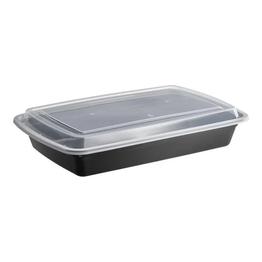 58 oz Black Rectangle Container