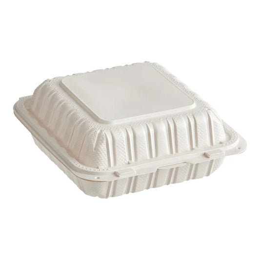 Microwavable White Plastic Hinged Lid 1 Comp CX 8001