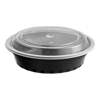 24 oz Black Round Container