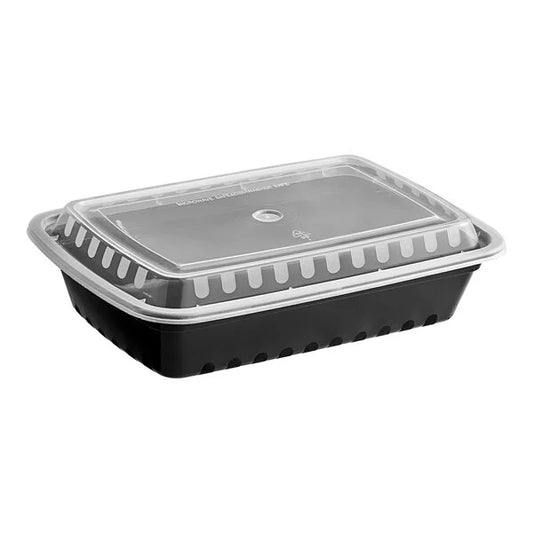 28 oz Black Rectangle Container