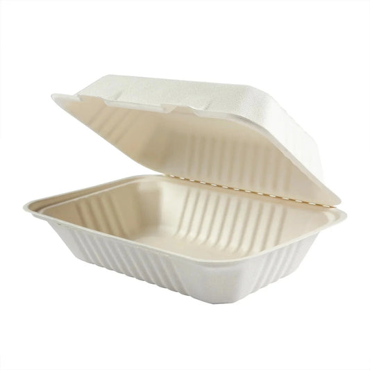 Bagasse Hinged Container 9X6