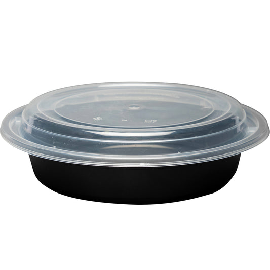 32 oz Black Round Container