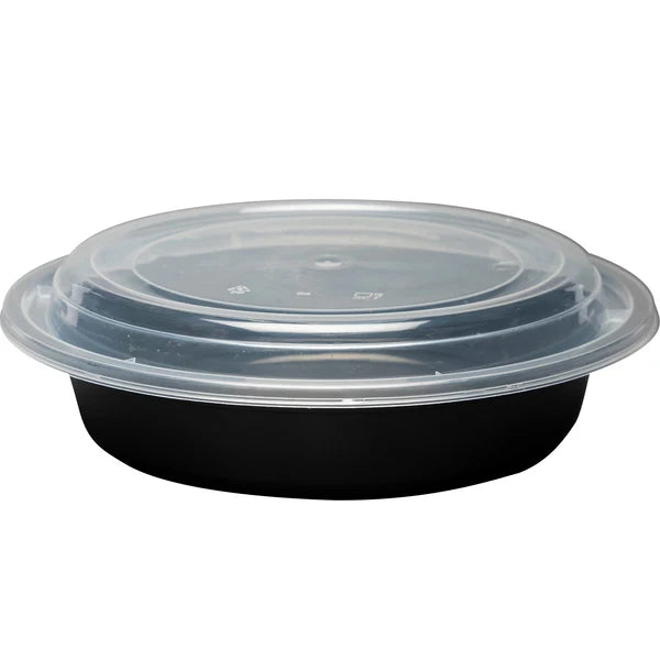 24 oz Black Round Container