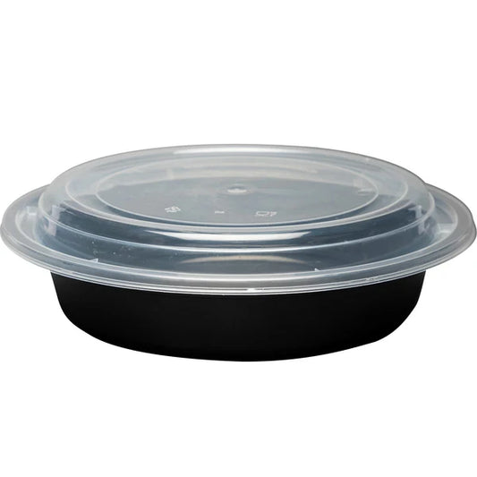 24 oz Black Round Container