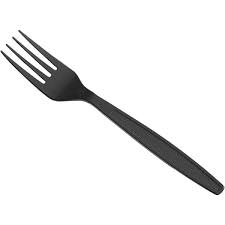 Black Disposable Plastic service fork