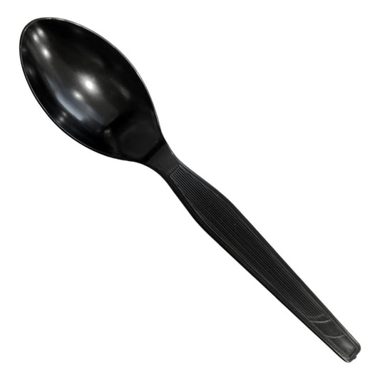 Black Disposable Plastic Service Spoon