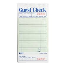 Guest Check 1 Part With Stub