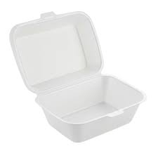 White Plastic Hinged Lid 1 Compartment CX 6X6
