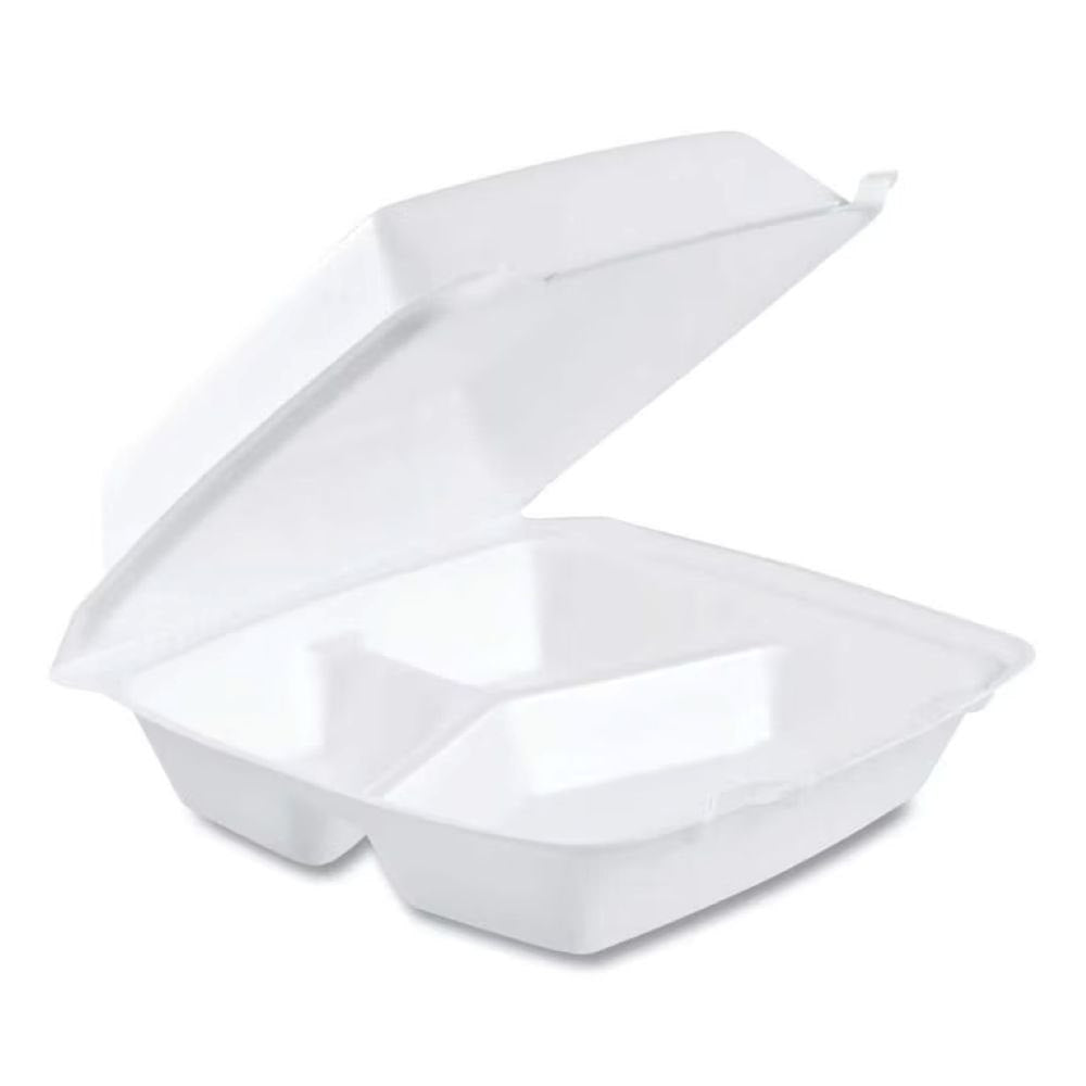 White Plastic Hinged Lid 3 Compartment CS 9003
